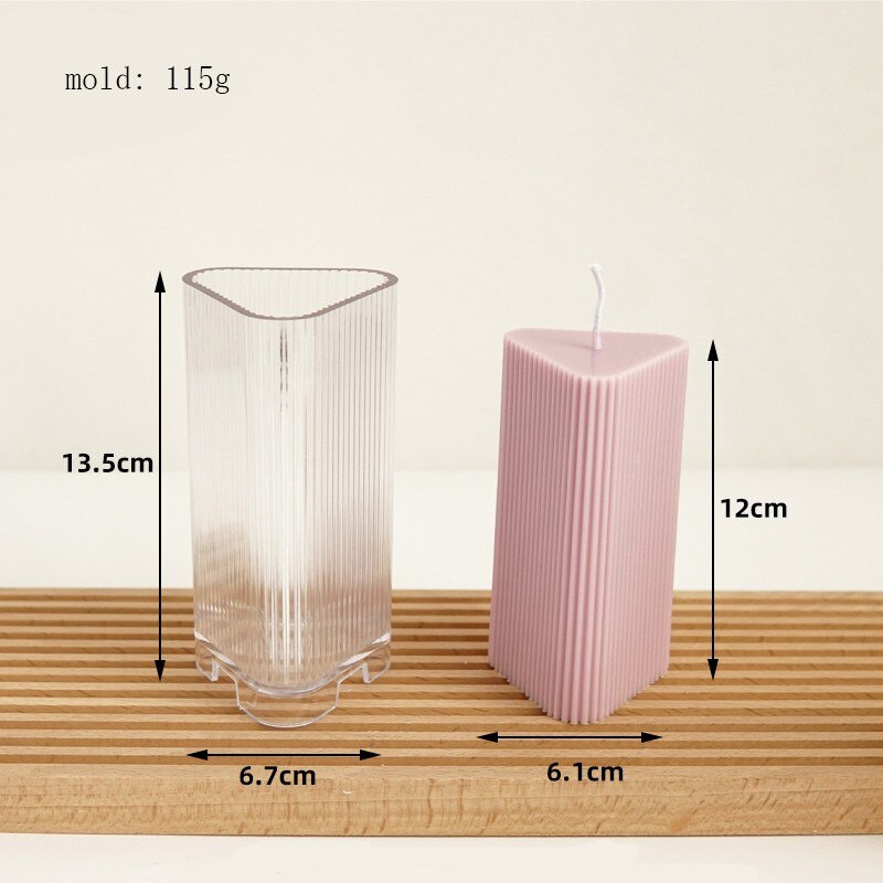 6,2 ιντσών μακριά στήλη Τρίγωνο Ακρυλική θήκη κεριών Καλούπι Πλαστικό Κερί Χύτευση Καλούπι Άρωμα Κερί Καλούπι Διακόσμησης σπιτιού Κρυστάλλινη κόλλα