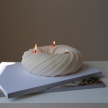 Силиконова форма за свещи за понички Силиконова форма за свещи с кръгла свещ Форма за печене на торти за понички Ръчно изработени гипсови форми от епоксидна смола