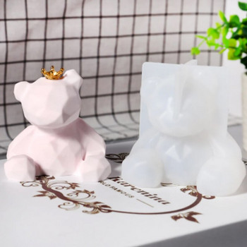 Γρήγορη παράδοση Γεωμετρική αρκούδα Μούχλα με άρωμα κερί Κατασκευή καλουπιού σιλικόνης Εποξειδικό σαπούνι σοκολάτας δώρου προμήθειες χειροτεχνίας