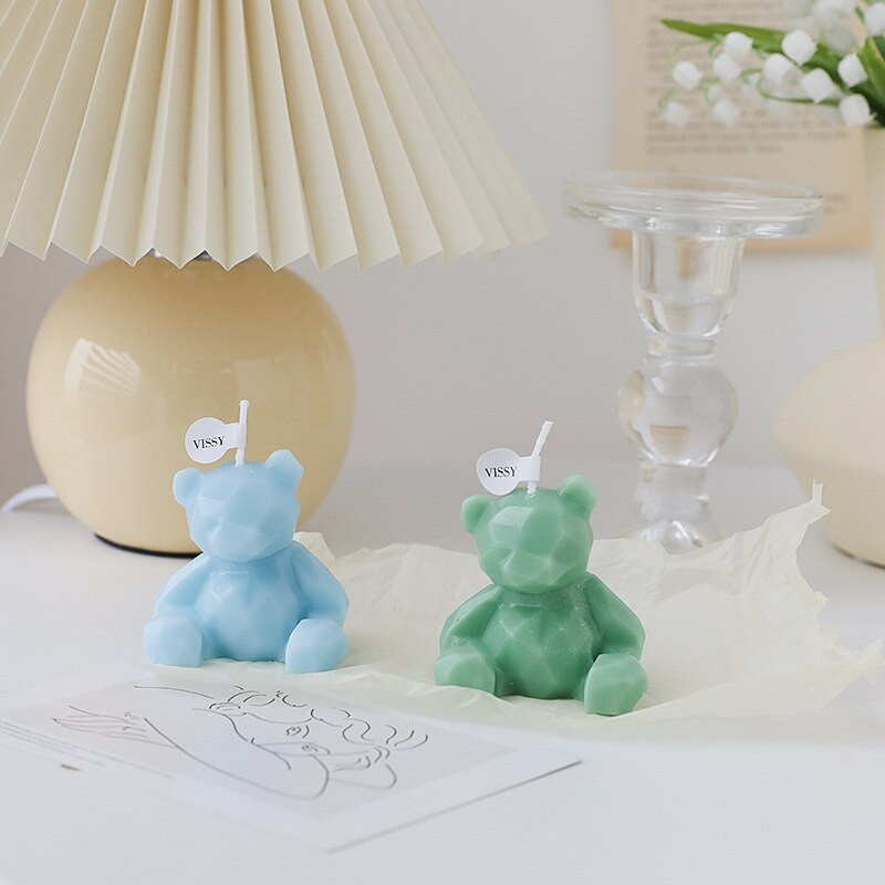 Brza dostava Geometrijski medvjed Kalup za svijeće Izrada aroma svijeća Silikonski kalup Epoksidni sapun Čokolada Poklon pribor za rukotvorine