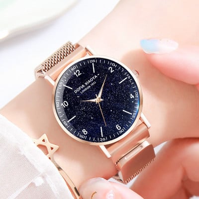 Un ceas elegant din oțel cu formă rotundă