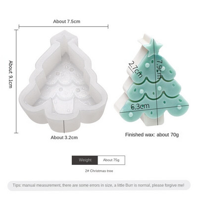 Jõulupuu silikoonküünla vorm piparkoogimees põdra küünalde valmistamise tarbed DIY aromaatseebid süstimisvorm kodukaunistus