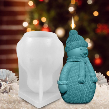 Коледен снежен човек Силиконова форма Ръчно изработена Направи си сам форма за сапунена свещ Свещ Ароматна мазилка Консумативи за производство на домашни занаяти Декорация Декор