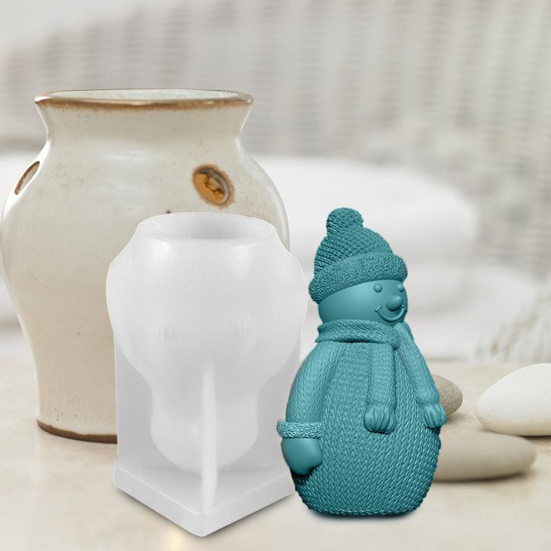 Kalėdų sniego senio silikono formelės rankų darbo „pasidaryk pats“ muilo žvakių formelės Žvakių aromatinis tinkas Gamybos reikmenys Namų amatai Dekoravimo dekoras