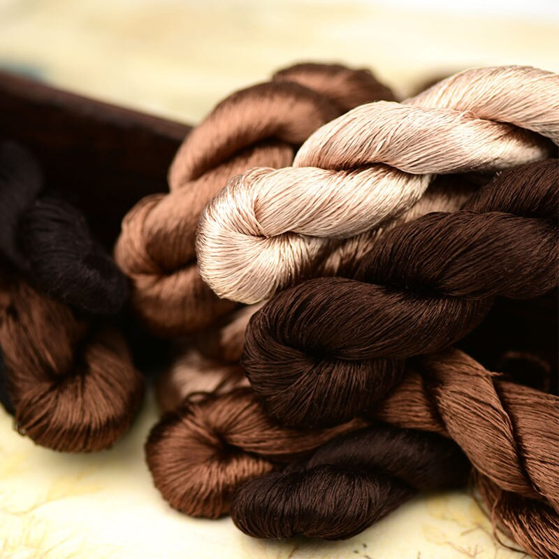 šilko siuvinėjimo siūlai / 100% šilko siūlai / siuvinėjimas rankomis siuvinėjimas kryželiu / ruda serija / 10 gradientų spalvų