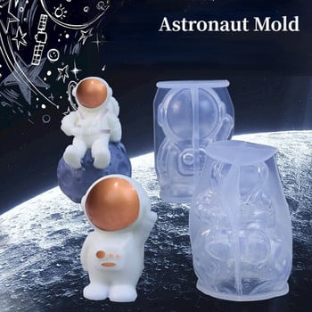 DIY Lunar Astronaut Candle Making Gypsum Resin Mold Astronaut Scented Candles Mould Silicone Mould Astronaut Soap Mold Διακόσμηση σπιτιού