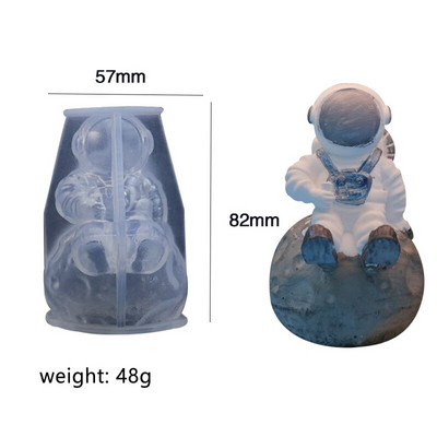 DIY Lunar Astronaut Candle Making Gypsum Resin Mold Astronaut Scented Candles Mould Silicone Mould Astronaut Soap Mold Διακόσμηση σπιτιού