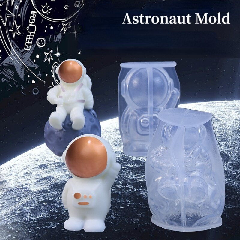 DIY Lunar Astronaut Candle Making Gypsum Resin Mold Astronaut Scented Candles Mould Silicone Mould Astronaut Soap Mold Διακόσμηση σπιτιού