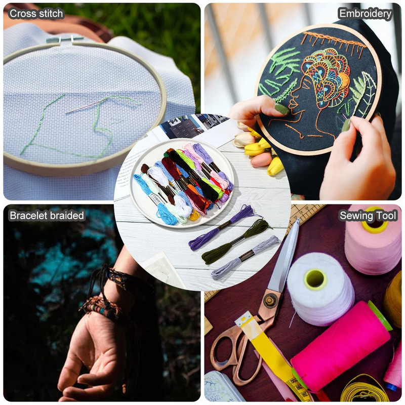 Kit de frici multicolore bricolaj, lucrat manual, impletit cusut frici, broderie, fir de punct cruce