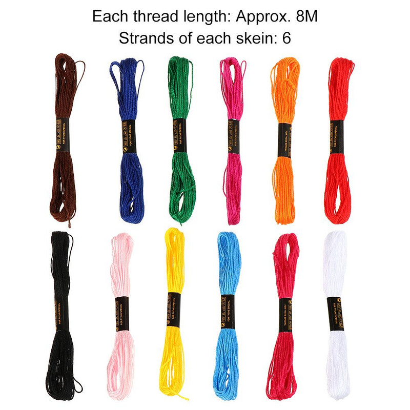 Kit de frici multicolore bricolaj, lucrat manual, impletit cusut frici, broderie, fir de punct cruce