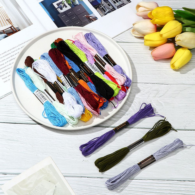 Kit de frici multicolore bricolaj, lucrat manual, impletit cusut frici, broderie, fir de punct cruce