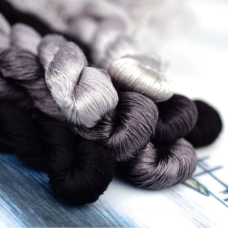 šilko siuvinėjimo siūlai / 100% šilko siūlai / siuvinėjimas rankomis siuvinėjimas kryželiu / purpurinė ruda serija / 7 grynos spalvos