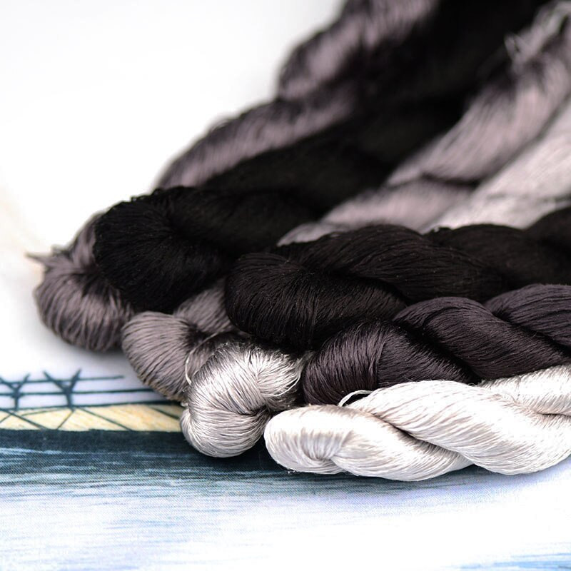 šilko siuvinėjimo siūlai / 100% šilko siūlai / siuvinėjimas rankomis siuvinėjimas kryželiu / purpurinė ruda serija / 7 grynos spalvos