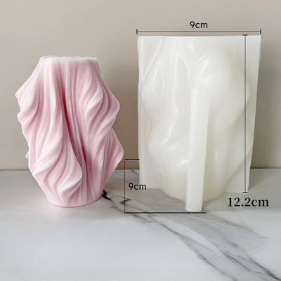 Geometriškai netaisyklingos banguotos kolonėlės žvakės formos 3D besisukančios kolonos žvakės gipso dekoravimo formos Šeimos vakarėlio dovanų žvakių forma