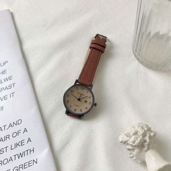 Γυναικείο κομψό ρολόι με δερμάτινο λουράκι - πολλά χρώματα
