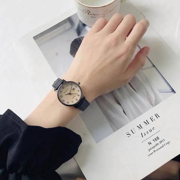 Γυναικείο κομψό ρολόι με δερμάτινο λουράκι - πολλά χρώματα