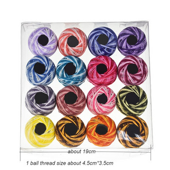 16 цвята топка памучни конци за бродерия за кръстат бод плетене на една кука игла ръчна бродерия за жени шевни аксесоари инструменти