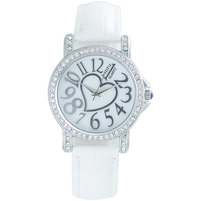 Nahast rihma ja dekoratiivkividega uus mudel naiste käekell