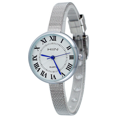 Μοντέρνο γυναικείο ρολόι με πέτρες και μεταλλικό λουράκι