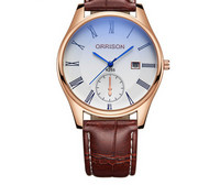 Γυναικείο ρολόι - με δερμάτινο λουράκι και στρογγυλό σχήμα