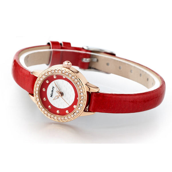 Uus mudel nahast rihmaga naiste käekell - valge ja punane värv