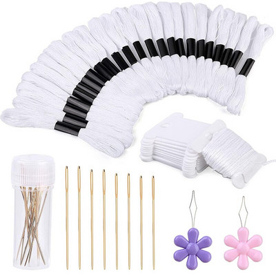 Σετ νήμα για κέντημα LMDZ 24 τεμ. Συμπεριλαμβάνονται πλαστικά μασούρια από νήμα, βελόνα ραπτικής βελόνας κλωστής χειρός για κέντημα