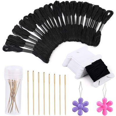 Σετ νήμα για κέντημα LMDZ 24 τεμ. Συμπεριλαμβάνονται πλαστικά μασούρια από νήμα, βελόνα ραπτικής βελόνας κλωστής χειρός για κέντημα