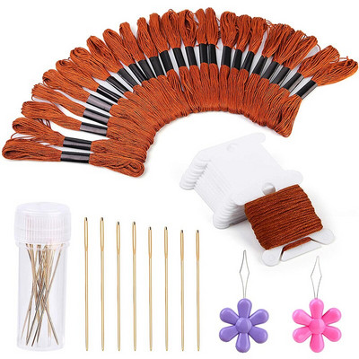 Σετ νήμα για κέντημα LMDZ 24 τεμ. Συμπεριλαμβάνονται πλαστικά μασούρια από νήμα, βελόνα ραπτικής βελόνας κλωστής χειρός για κέντημα