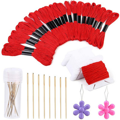 Σετ νήμα για κέντημα LMDZ 24 τεμ. Συμπεριλαμβάνονται πλαστικά μασούρια από νήμα, βελόνα ραπτικής βελόνας κλωστής χειρός για κέντημα