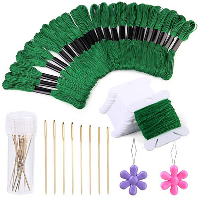 Σετ νήμα για κέντημα LMDZ 24 τεμ. Συμπεριλαμβάνονται πλαστικά μασούρια από νήμα, βελόνα ραπτικής βελόνας κλωστής χειρός για κέντημα