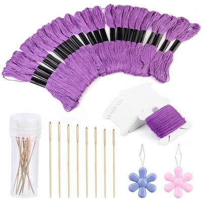 Σετ νήμα για κέντημα LMDZ 24 τεμ. Συμπεριλαμβάνονται πλαστικά μασούρια από νήμα, βελόνα ραπτικής βελόνας κλωστής χειρός για κέντημα