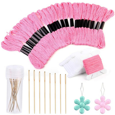 Σετ νήμα για κέντημα LMDZ 24 τεμ. Συμπεριλαμβάνονται πλαστικά μασούρια από νήμα, βελόνα ραπτικής βελόνας κλωστής χειρός για κέντημα