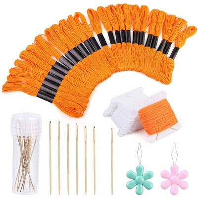 Σετ νήμα για κέντημα LMDZ 24 τεμ. Συμπεριλαμβάνονται πλαστικά μασούρια από νήμα, βελόνα ραπτικής βελόνας κλωστής χειρός για κέντημα