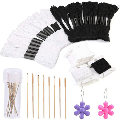 Σετ νήμα για κέντημα LMDZ 24 τεμ. Συμπεριλαμβάνονται πλαστικά μασούρια από νήμα, βελόνα ραπτικής βελόνας κλωστής χειρός για κέντημα