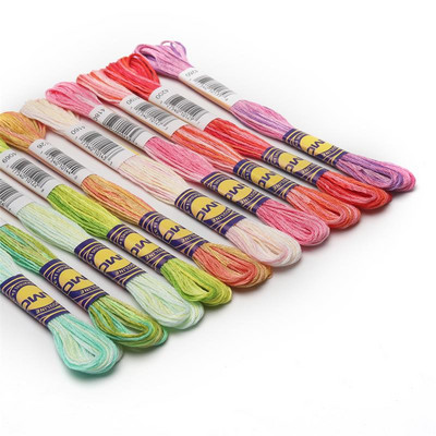 Ποικιλόχρωμο Βαμβακερό Κέντημα νήμα 6 κλώνων 8 μέτρα ανά κουβάρι Παραλλαγή χρώματος Σταυροβελονιά Κλωστή 30 Χρώματα DMC σε 3