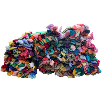 Всички 447 конци за бродиране в цветове на дъгата 100% египетски памучен конец с кръстат бод с дълги телчета, 8 метра 6 нишки