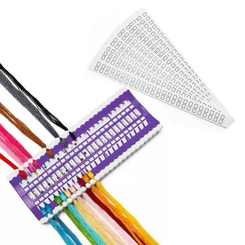 Ανθεκτικό νήμα ραπτικής οργάνωσης, επαναχρησιμοποιήσιμη πλαστική σταυροβελονιά γραμμή γραμμής νημάτων ταξινόμησης Εργαλεία καρτών, 50 θέσεις οργάνωσης