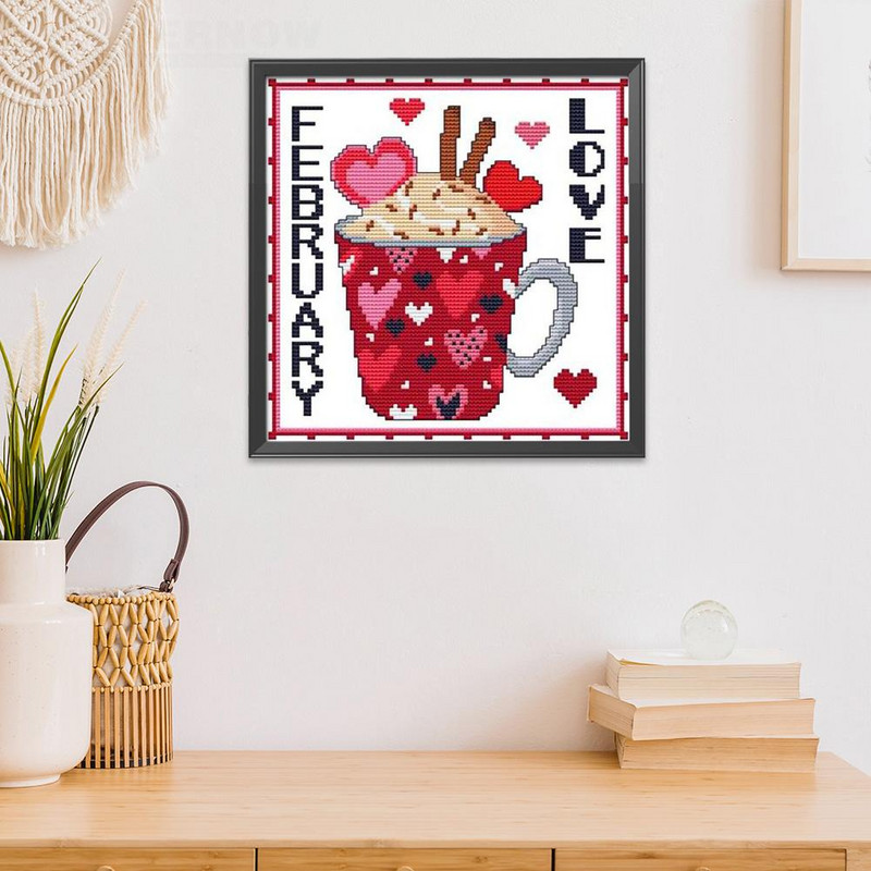 Σειρά Twelve Months Counted 11CT τυπωμένο ύφασμα καμβάς DIY Σετ σταυροβελονιά στο χέρι Κέντημα Craft Διακοσμητικό σπιτιού 35x35cm