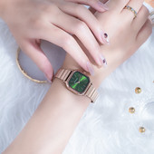 Moodne metallist lukuga naiste käekell - ruudu kuju