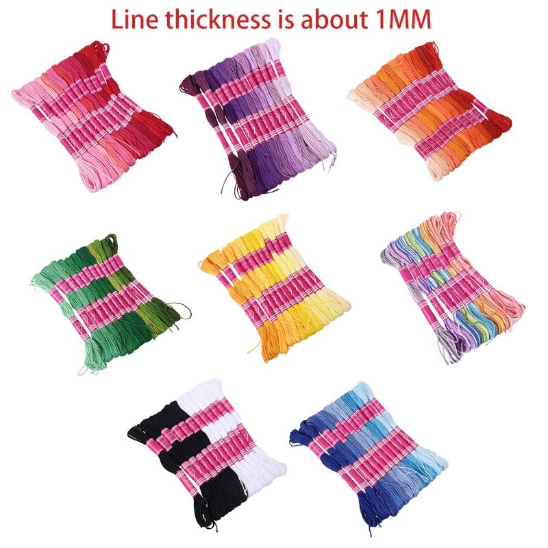 12 tk Ristpistes tikkimislõnga gradientniidiga õmblustokkid punumine isetehtud käsitööriistad