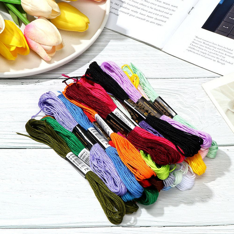 Εργαλείο ραπτικής DIY Βαμβακερό χειροποίητο βραχιόλι πλεγμένο νήμα σταυροβελονιά Κέντημα κουβάρια ραπτικής