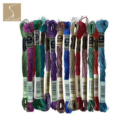 Jewel Effects 12 Strands Divisible Metallic Ebroidery Pack Κλωστές σταυρωτής βελονιάς, 8,7 γιάρδες, Σετ 15 μικτών χρωμάτων