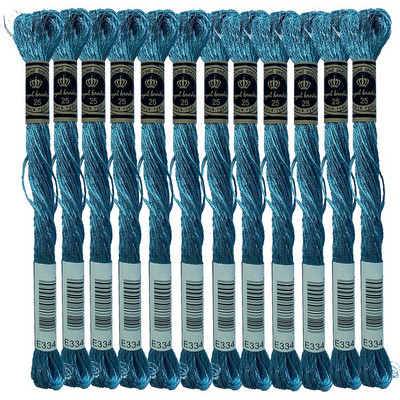 Jewel Effects 12 haruga jagatavad metallist tikkimisniidiga ristpistes niidid, 8,7 jardi, 15 erinevat värvi komplekt