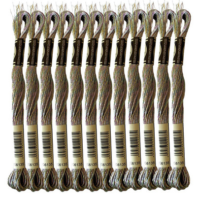 Jewel Effects 12 haruga jagatavad metallist tikkimisniidiga ristpistes niidid, 8,7 jardi, 15 erinevat värvi komplekt