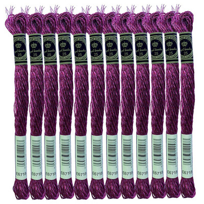 Jewel Effects 12 haruga jagatavad metallist tikkimisniidiga ristpistes niidid, 8,7 jardi, 15 erinevat värvi komplekt