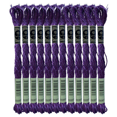 Jewel Effects 12 haruga jagatavad metallist tikkimisniidiga ristpistes niidid, 8,7 jardi, 15 erinevat värvi komplekt