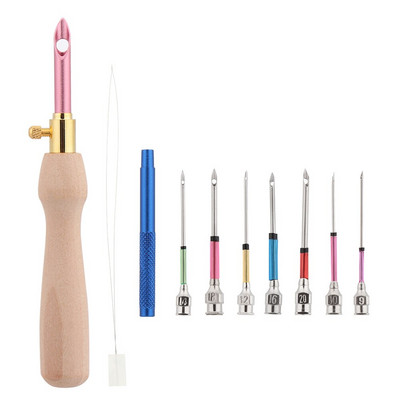 1 rinkinys Punch Needle Tool Kišimo adata Siuvinėjimo dygsnis visų modelių Siuvinėjimo kryželiu įrankiai Keičiamos galvutės siuvimo priedai