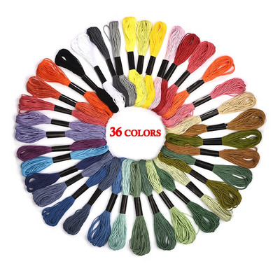 Νέα 24/36/50 τμχ Κέντημα τυχαίου χρώματος DIY Κλωστές κλωστής γραμμής μεταξιού Παρόμοιο νήμα νήμα δερμάτινο νήμα σταυρωτής βελονιάς