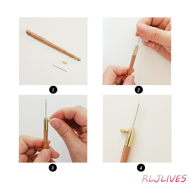 Prancūziškos medinės nėrimo siuvinėjimo adatos medinės rankenos nėrimo kabliukas kryžminio dygsnio nėrimo rinkinys siuvimo mezgimo įrankiai