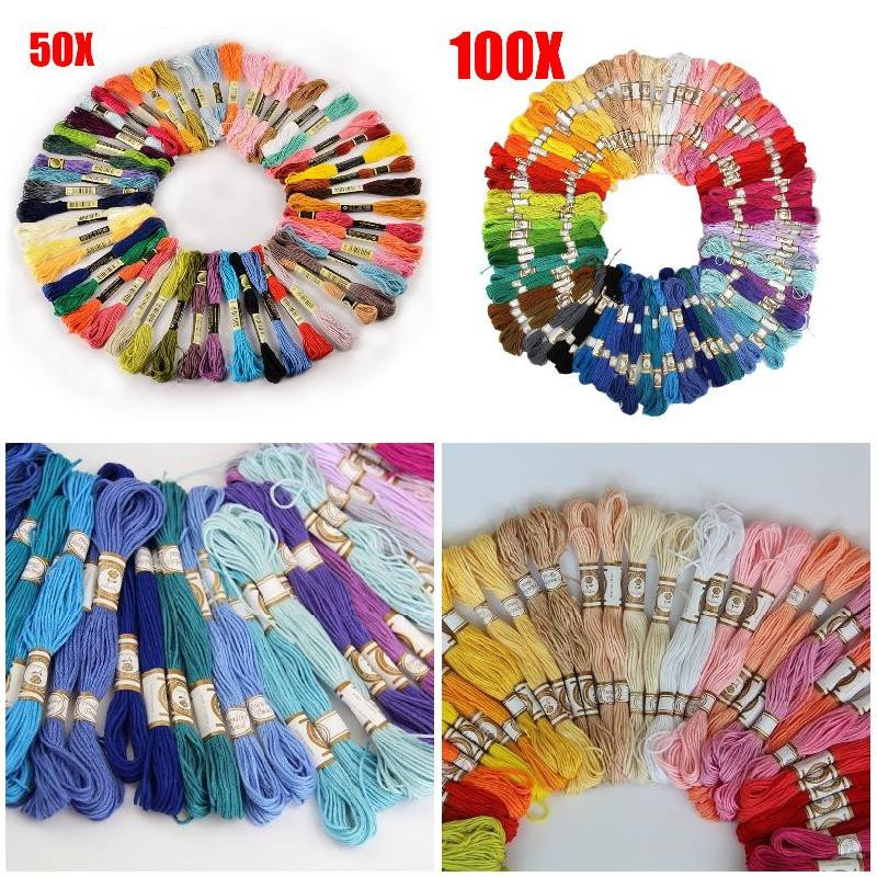 50/100 ΤΕΜ. Σταυροβελονιά Βαμβακερή κλωστή κέντημα Νήμα ραψίματος Σκίνια χειροτεχνίας GRSA889